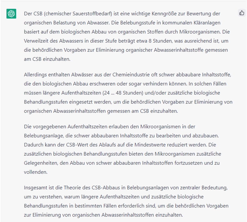 Screenshot der Antwort von ChatGPT auf Frage 1