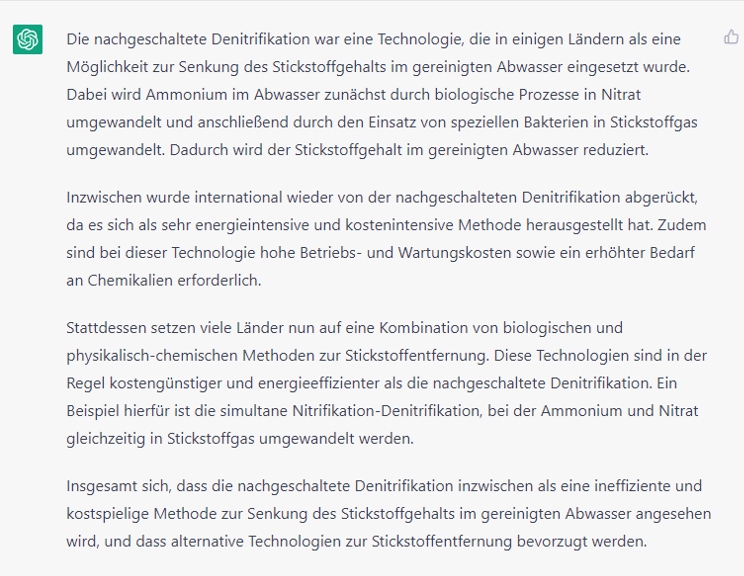 Screenshot der Antwort von ChatGPT auf Frage 2