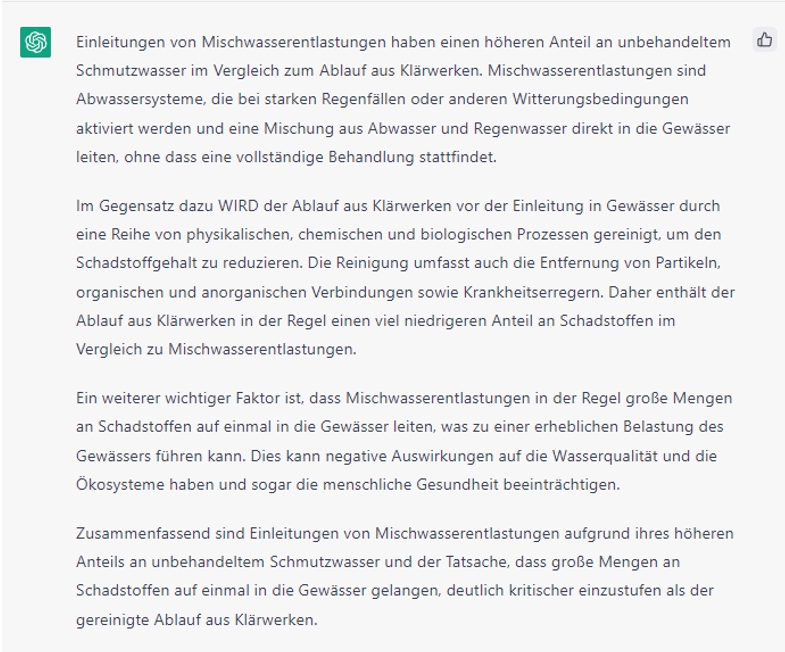 Screenshot der Antwort von ChatGPT auf Frage 4