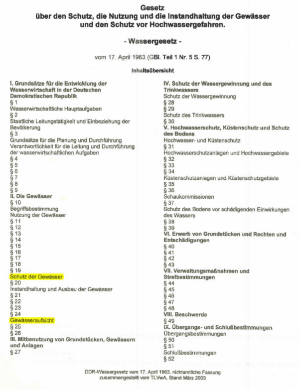 DDR-Wassergesetz vom 2. Juli 1982 (GBl. 1 Nr. 26 S. 467), Titelseite