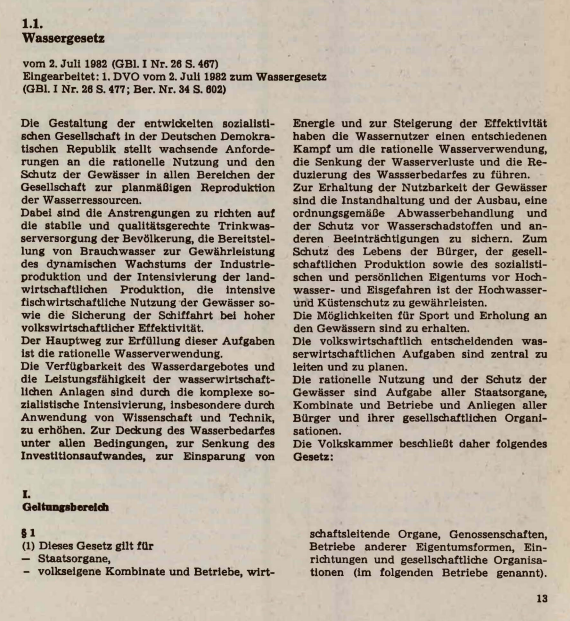 DDR-Wassergesetz vom 2. Juli 1982