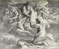 Illustrationen zum Alten Testament, 2. Buch Mose: Moses empfängt die Gesetztafeln (Schnorr´s Bild Nr. 54)