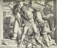 Illustrationen zum Alten Testament, Buch der Richter: Simsons Rache und Tod  (Schnorr´s Bild Nr. 82)
