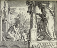 Illustrationen zum Alten Testament, 2. Buch Samuel: David erblickt Bathseba beim Bade (Schnorr´s Bild Nr. 101)