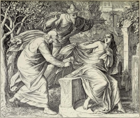 Illustrationen zum Alten Testament, Historie von der Susanna und Daniel: Susanna und die zwei lüsternen Alten (Schnorr´s Bild Nr. 158)