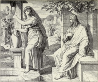 Illustrationen zum Neuen Testament, Johannes Evangelium: Jesus und die SamariterinJohannes Evangelium: Jesus und die Samariterin (Schnorr´s Bild Nr. 182)