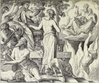 Illustrationen zum Neuen Testament, Lucas Evangelium: Gleichnis vom reichen Mann und dem armen Lazarus (Schnorr´s Bild Nr. 199)